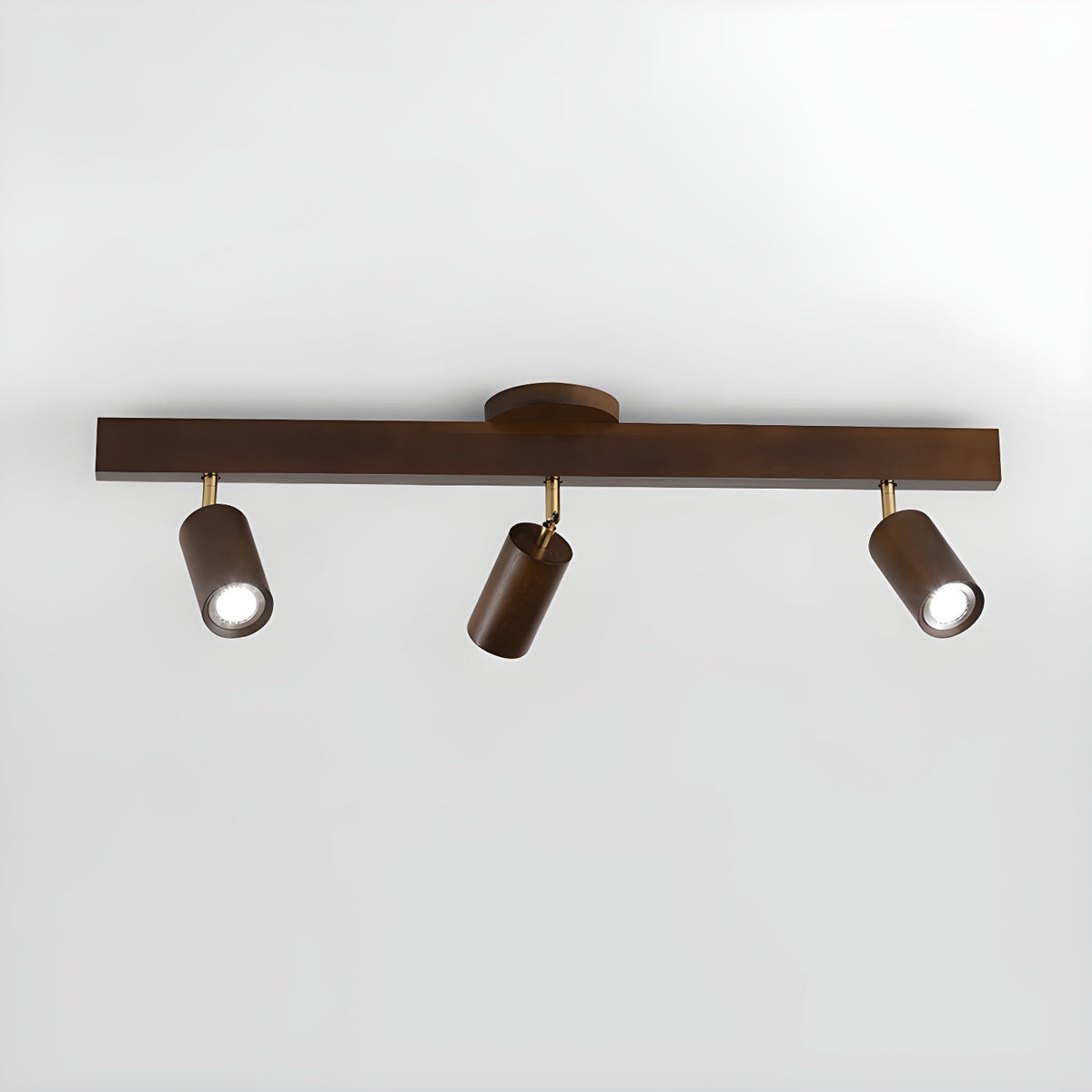 Houten rail met spotjes