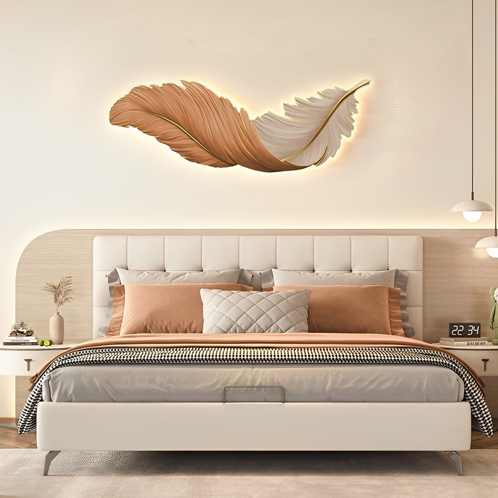 Gebeeldhouwde pluimvormige led-wandlamp