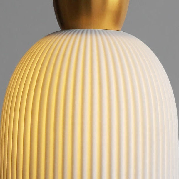 Geribde keramische koperen hanglamp