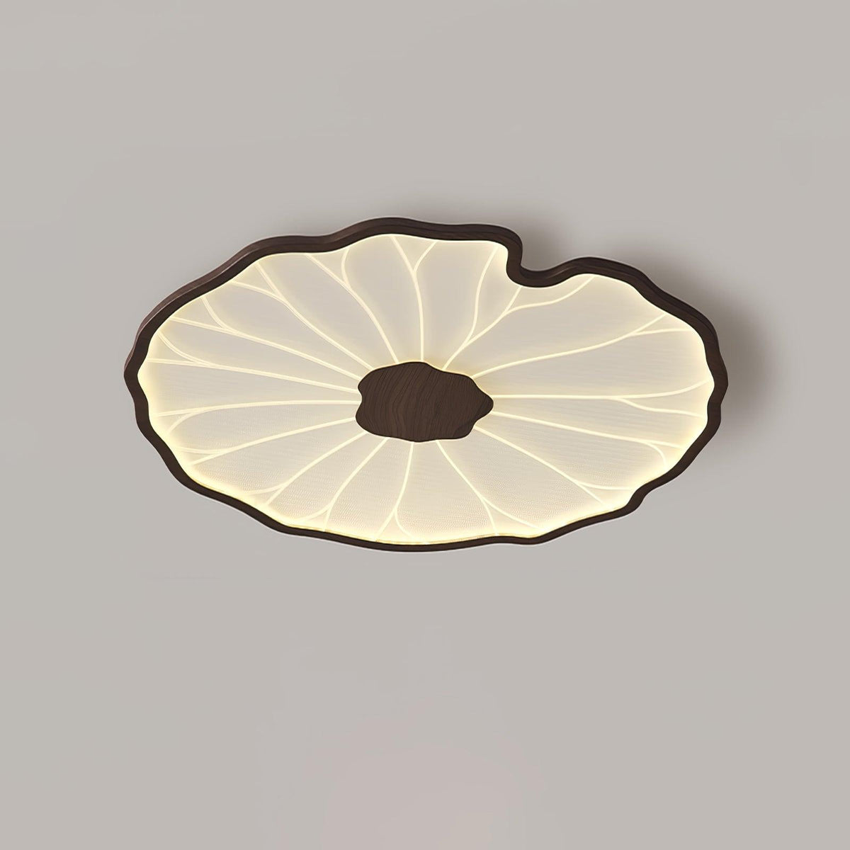Plafondlamp met waterleliehoutnerfstructuur