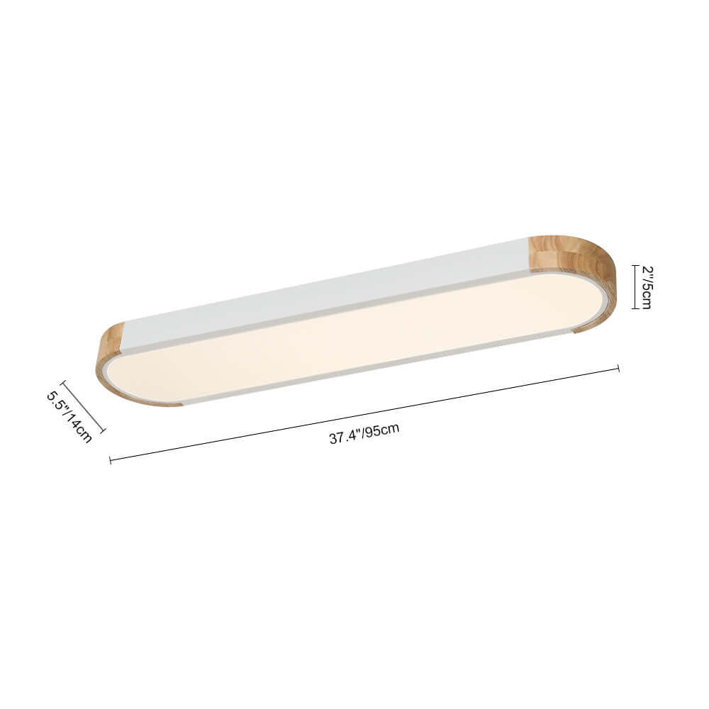 Ovalyn minimalistische ovale houten led-plafondlamp