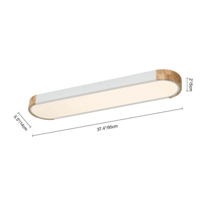Ovalyn minimalistische ovale houten led-plafondlamp