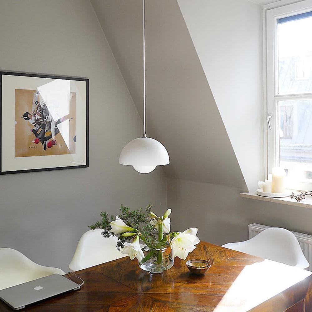 Metalen hanglamp met twee koepels