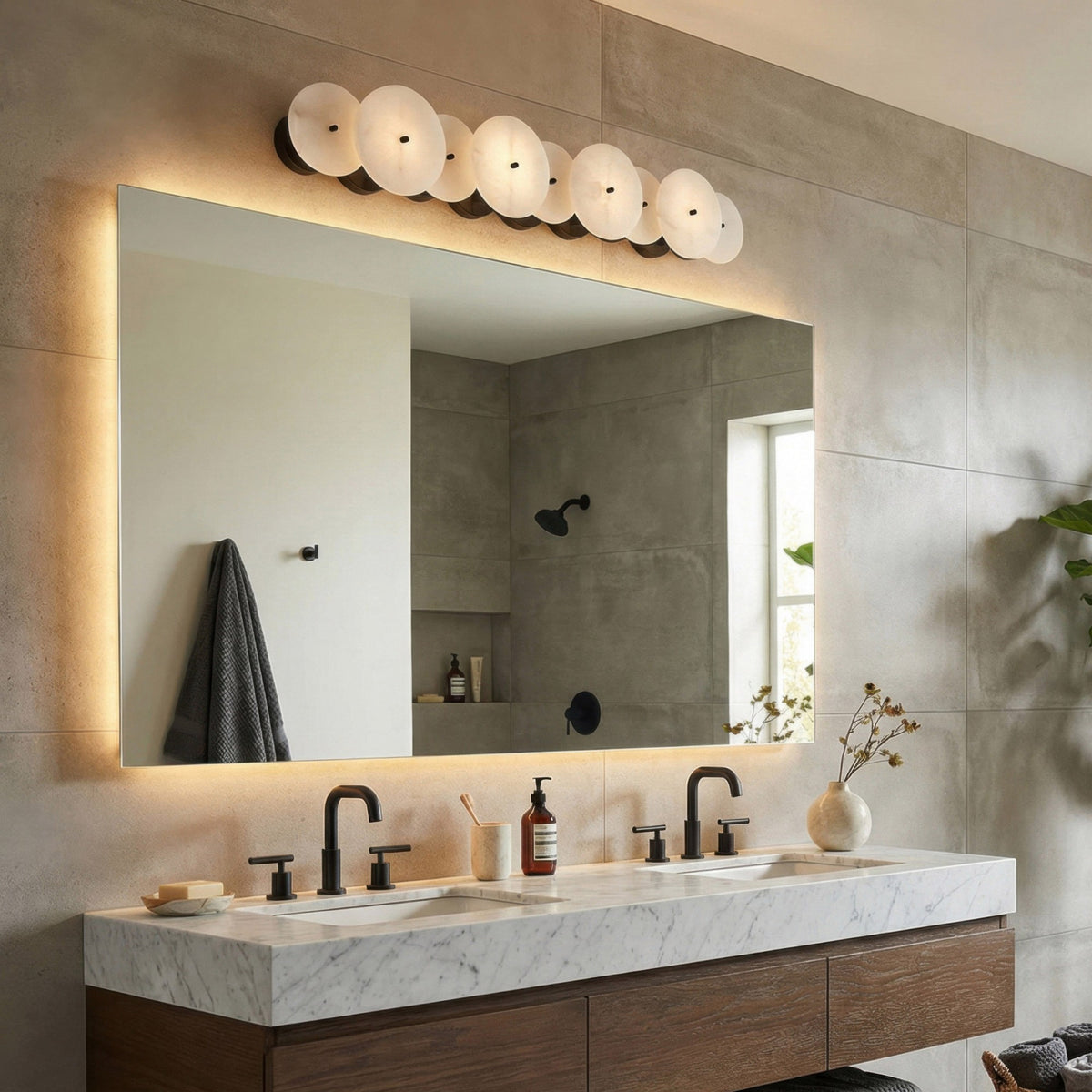 Lunavey moderne albasten schijf-wandlamp