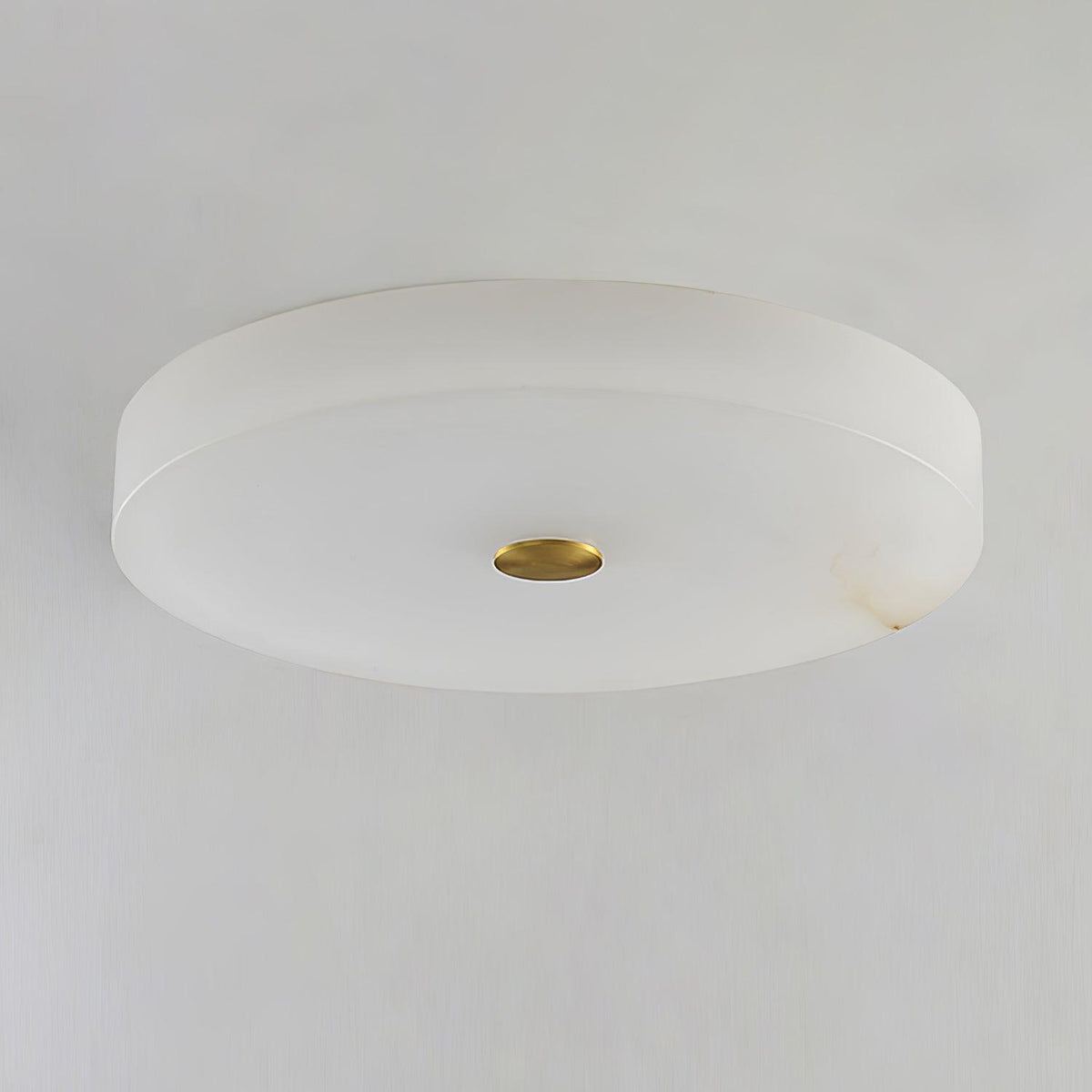 Plafondlamp met albasten trommelkap
