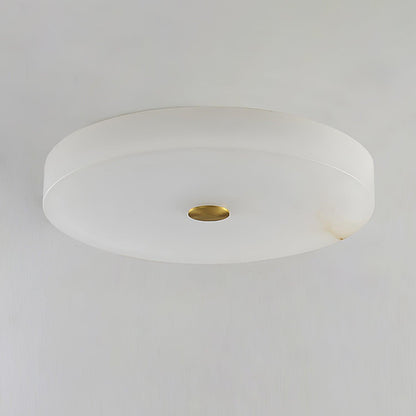 Plafondlamp met albasten trommelkap