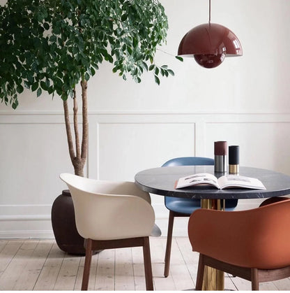 Metalen hanglamp met twee koepels