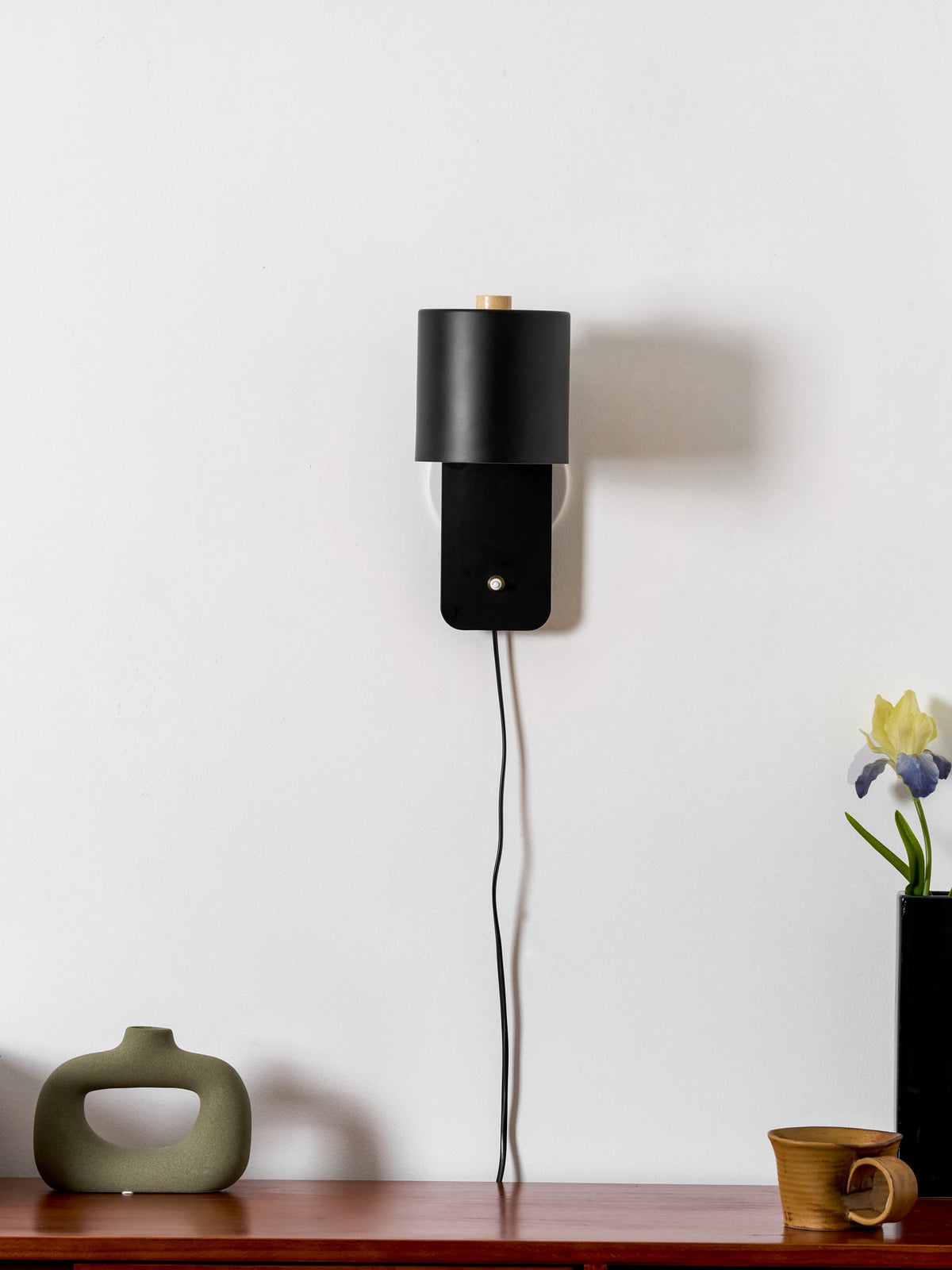 Draaibare cilinderwandlamp met stekker
