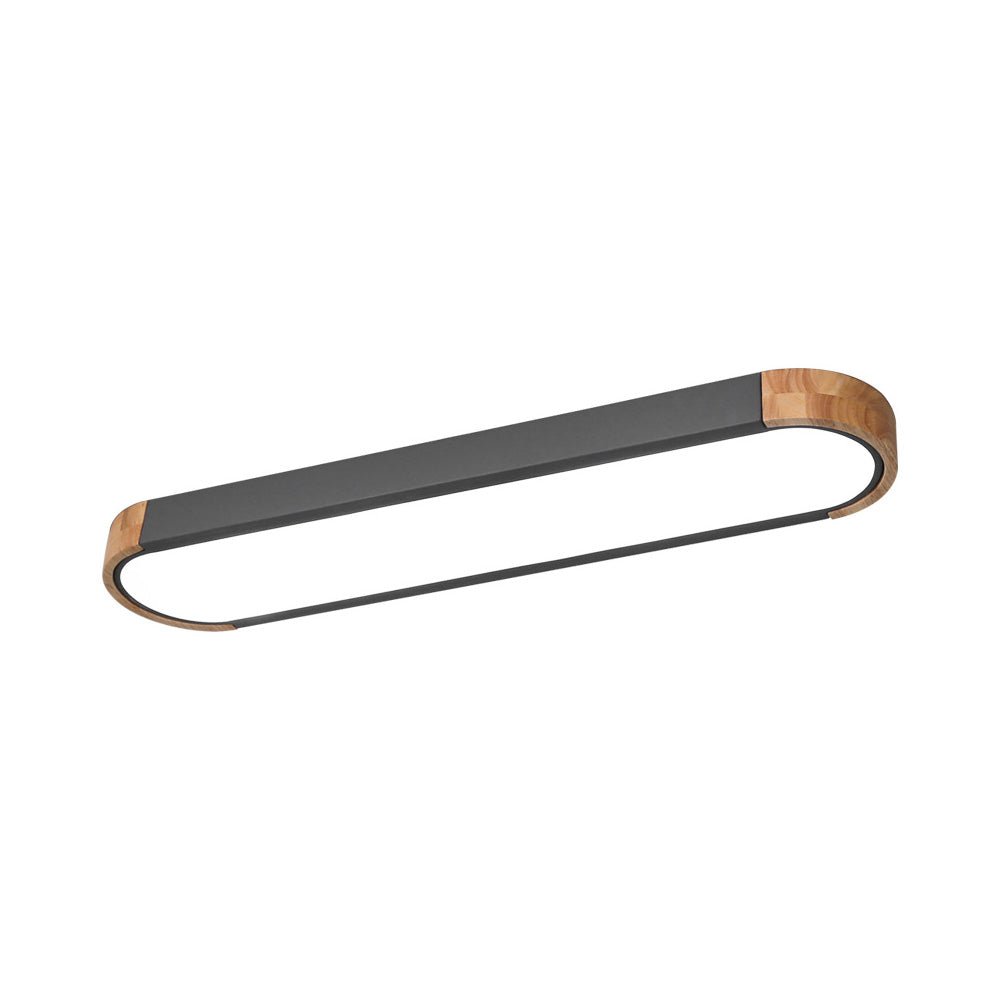 Ovalyn minimalistische ovale houten led-plafondlamp