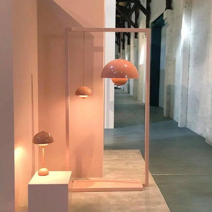 Metalen hanglamp met twee koepels
