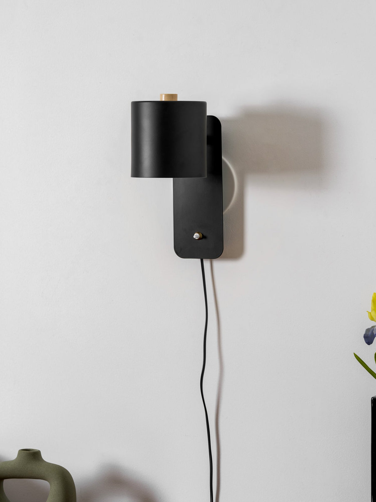 Draaibare cilinderwandlamp met stekker