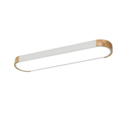 Ovalyn minimalistische ovale houten led-plafondlamp