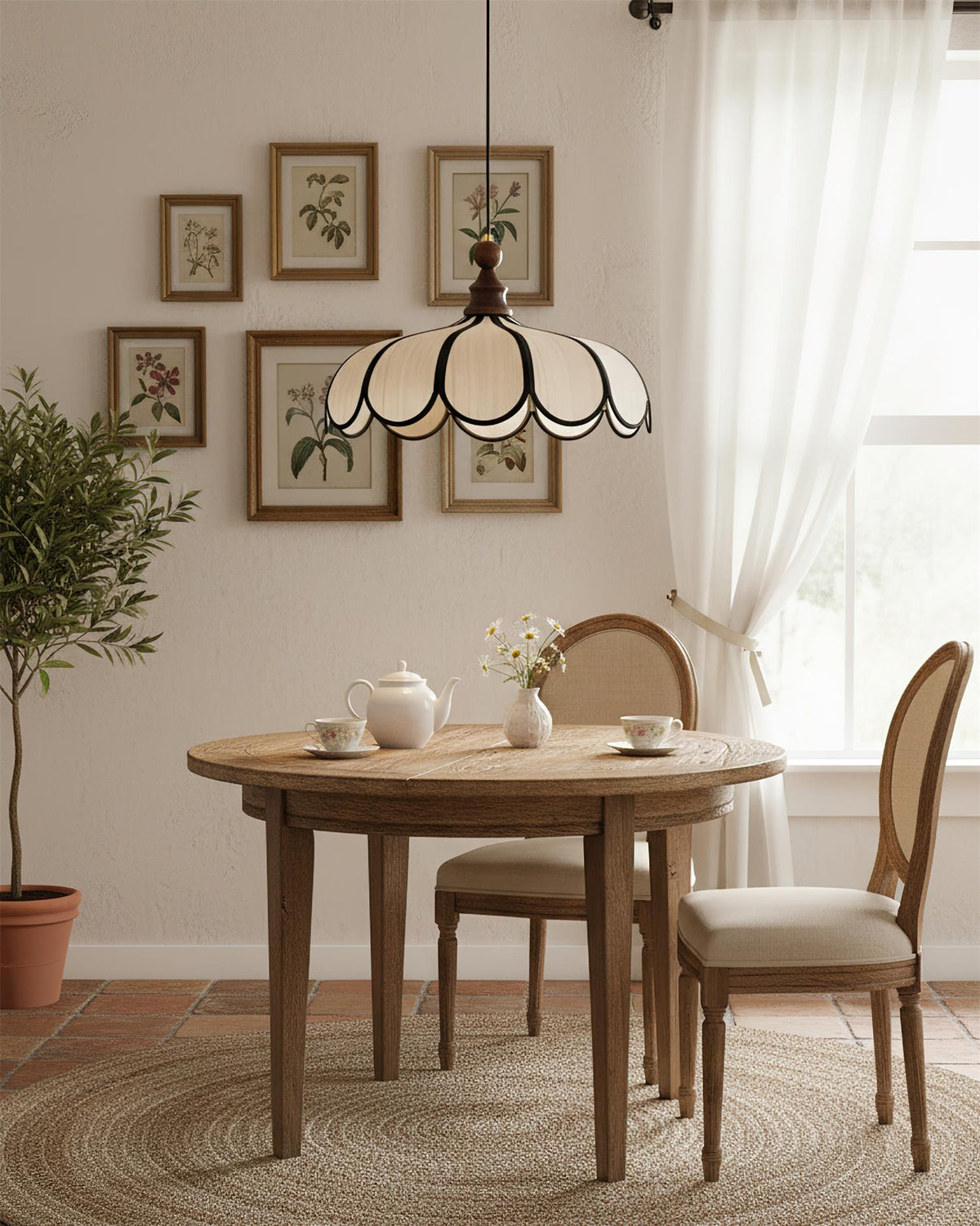Hanglamp met geschulpte bloemblaadjes