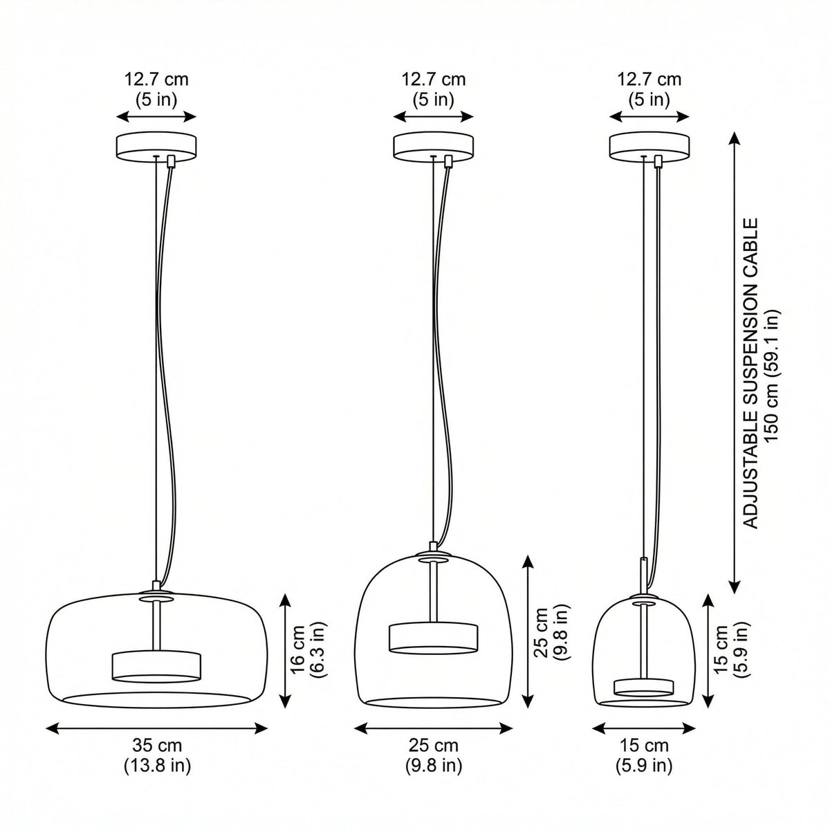Hanglamp met getinte glazen kap en trommelvormige lampenkap