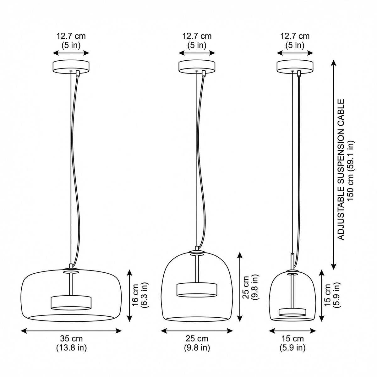 Lumira Nordic hanglamp van getint glas