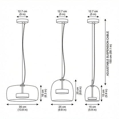 Lumira Nordic hanglamp van getint glas