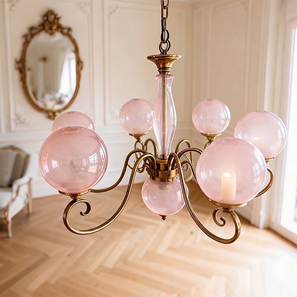 Gegoten messing globehanglamp