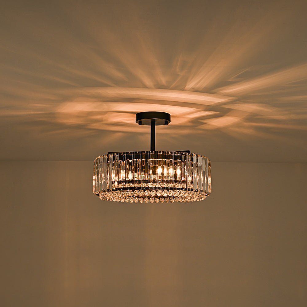 Glamoureuze gesneden kristallen plafondlamp