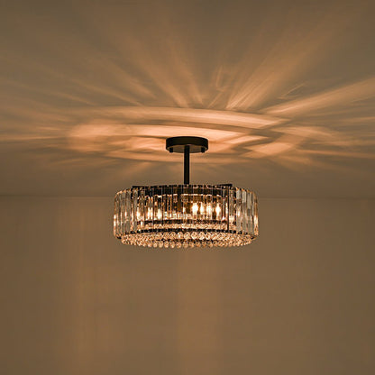 Glamoureuze gesneden kristallen plafondlamp