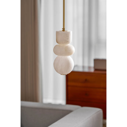 Gestapelde albasten hanglamp