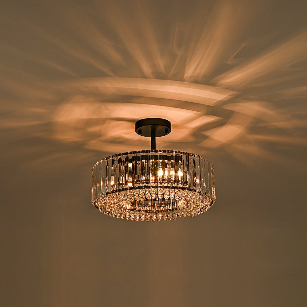 Glamoureuze gesneden kristallen plafondlamp