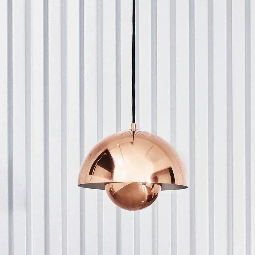 Metalen hanglamp met twee koepels