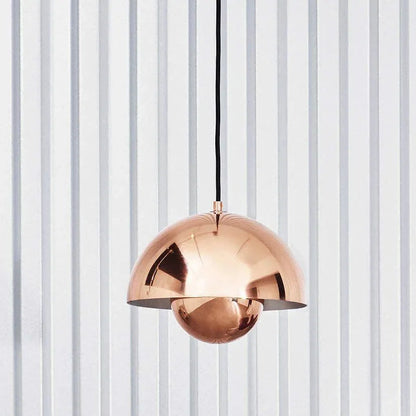 Metalen hanglamp met twee koepels