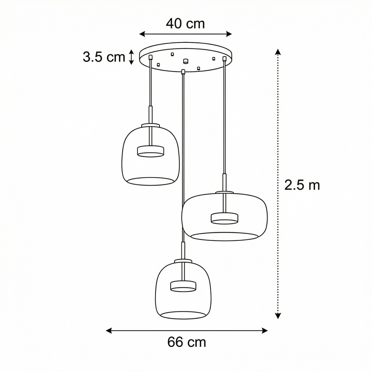 Lumira Nordic hanglamp van getint glas