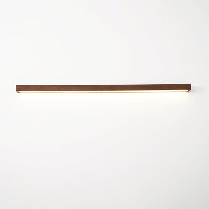 Slanke lineaire wandlamp van hout