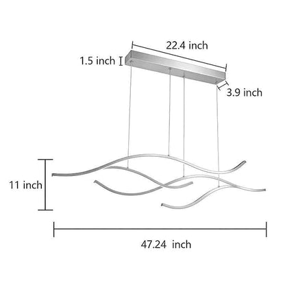 Hanglamp met vloeiende lintvorm en ledverlichting