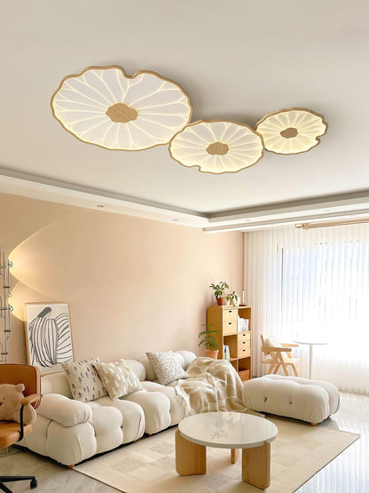Plafondlamp met waterleliehoutnerfstructuur