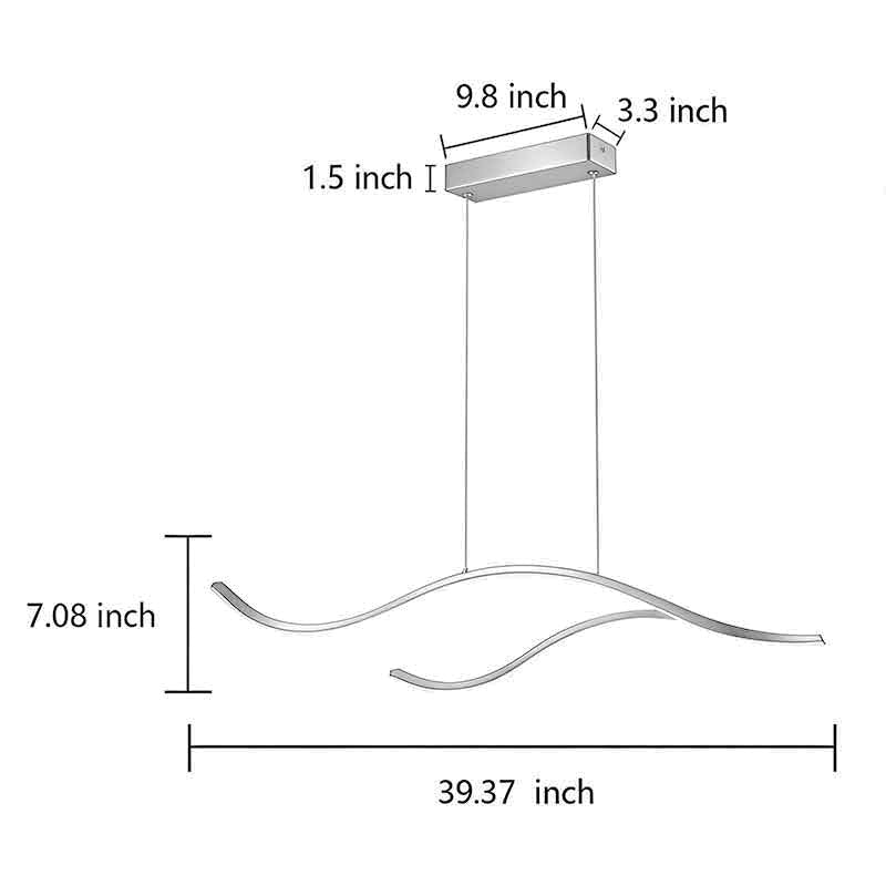 Hanglamp met vloeiende lintvorm en ledverlichting
