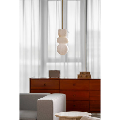 Gestapelde albasten hanglamp