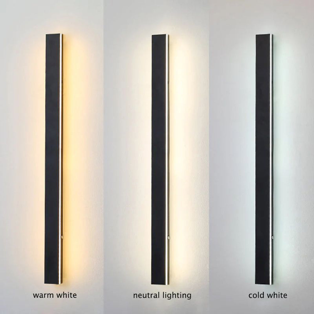 Veldrin minimalistische slanke zwarte metalen buitenwandlamp