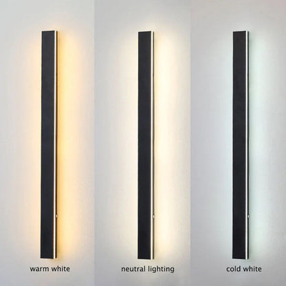 Veldrin minimalistische slanke zwarte metalen buitenwandlamp