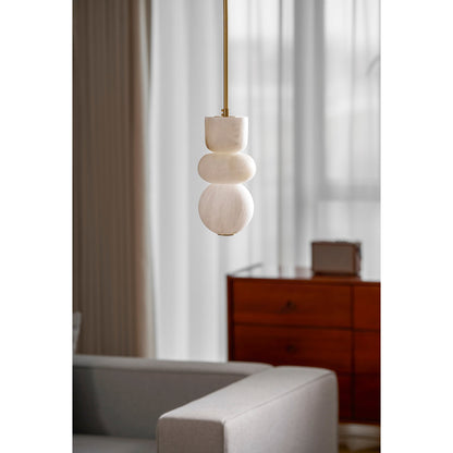 Gestapelde albasten hanglamp