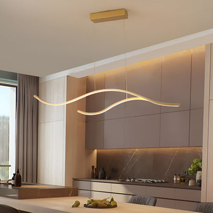 Hanglamp met vloeiende lintvorm en ledverlichting