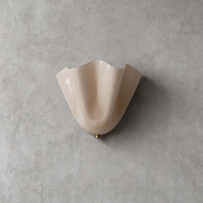 Wandlamp met gedrapeerd glas