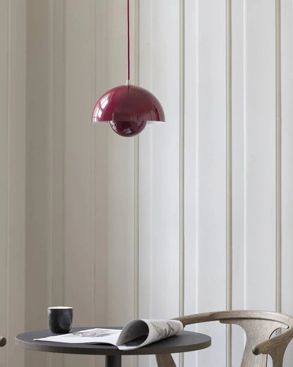 Metalen hanglamp met twee koepels