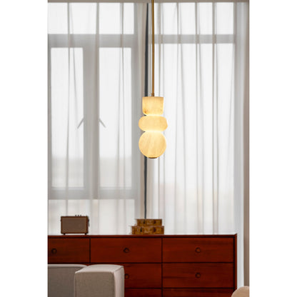 Gestapelde albasten hanglamp