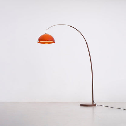 Halberon boogvormige vloerlamp van walnoot