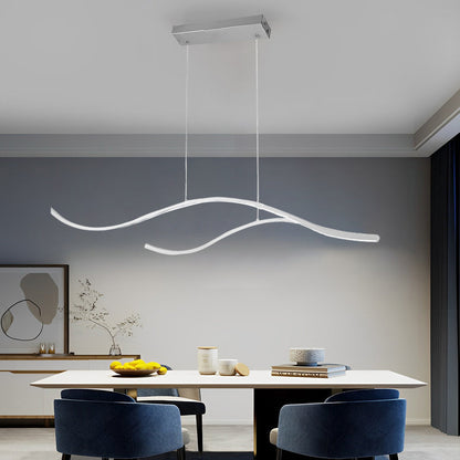 Hanglamp met vloeiende lintvorm en ledverlichting