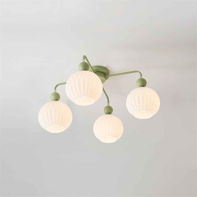 Geribd opalen glazen plafondlamp