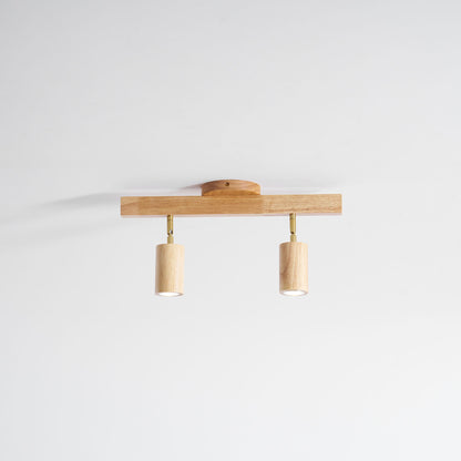 Houten rail met spotjes