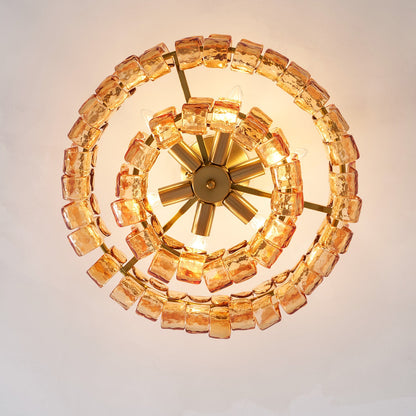 Gelaagde plafondlamp van ijsglas