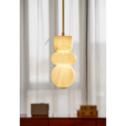 Gestapelde albasten hanglamp