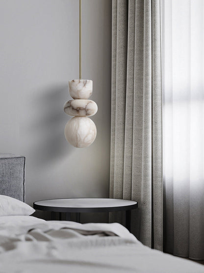 Gestapelde albasten hanglamp