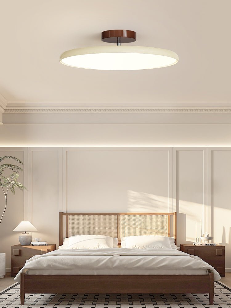 Ronde houten draaibare plafondlamp