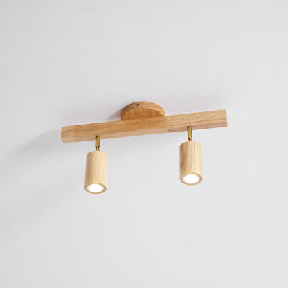 Houten rail met spotjes