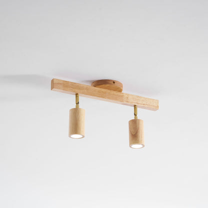 Houten rail met spotjes